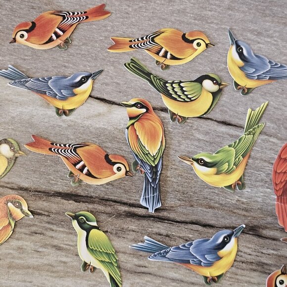 Lot Of 33 Decorative Paper Birds For Crafts Finch Cardinal Chickadee - Picture 4 of 9